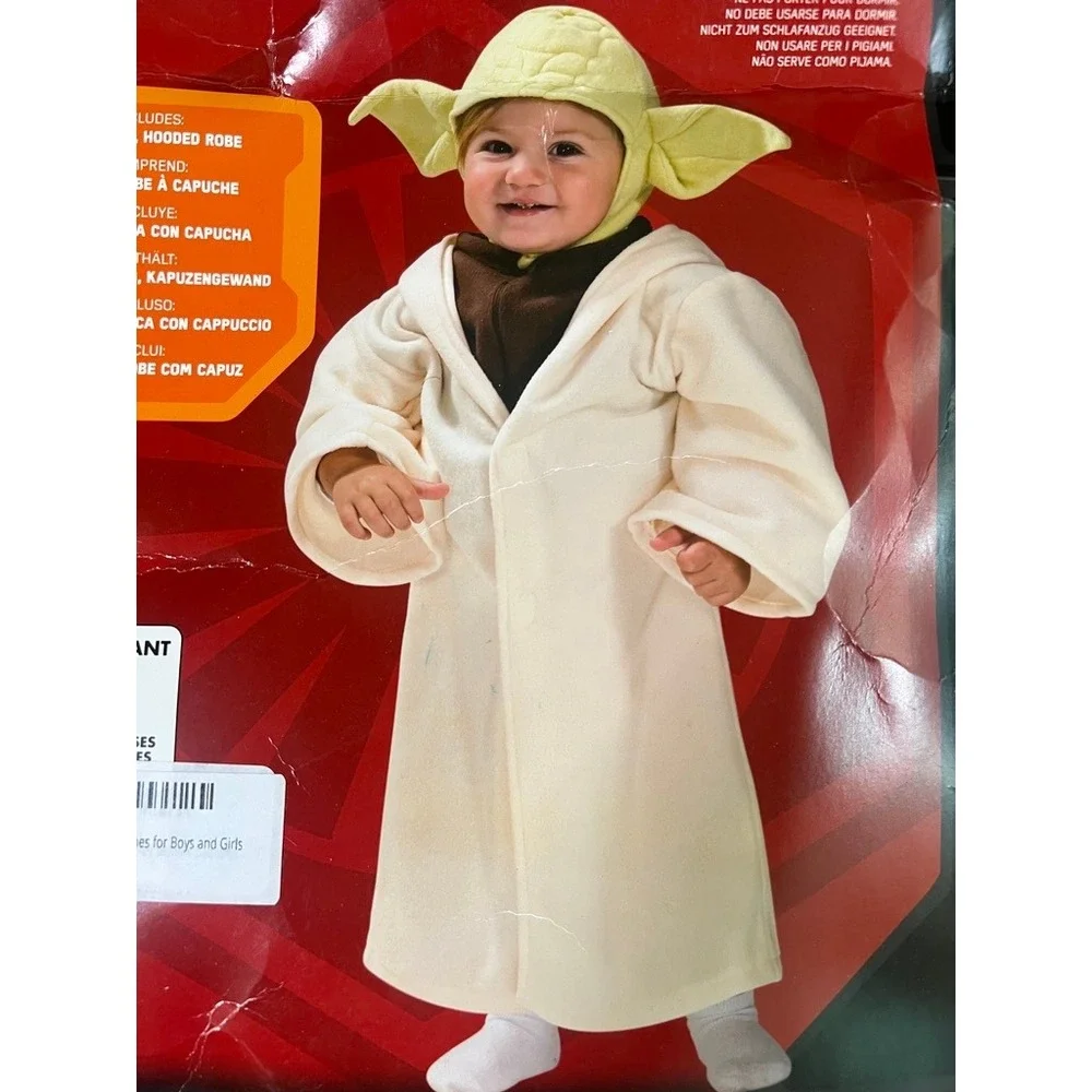 Star Wars Costume Baby Yoda Toddler Hooded Robe‎ Ears Disney 24 Months